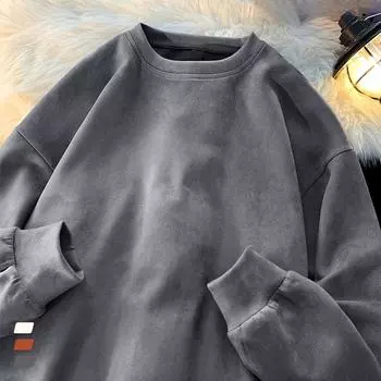 Мужская замшевая готическая толстовка ACU | Осень 2025 г. Трендовый драпированный свободный топ 3XL бежевый