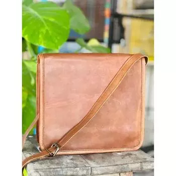 Мужская защищенная кожаная винтажная сумка-мессенджер для ноутбука ручной работы, портфель-сатчел 11 x 9 x 3 in коричневый