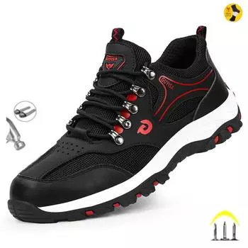 Мужская защитная обувь, рабочие кроссовки, неразрушимые рабочие защитные ботинки, зимняя обувь, мужская обувь со стальным носком, спортивная безопасная обувь, дропшиппинг 42
