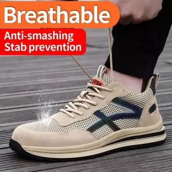 Мужская защитная обувь со стальным носком, мужские противоударные, противопрокольные, износостойкие, мягкие, с низким вырезом, для работы на открытом воздухе и в промышленности 36
