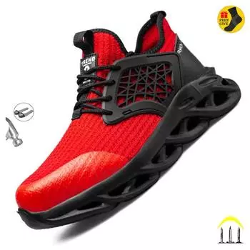 Мужская защитная рабочая обувь со стальным носком для мужчин, легкая дышащая противоударная нескользящая антистатическая защитная обувь 48