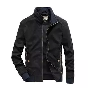 Мужская застежка Four Seasons, новая повседневная одежда для мужчин среднего и молодого возраста, воротник-стойка, весна и осень, свободный кардиган, куртка L