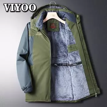 Мужская зеленая ветровка большого размера для пешего туризма, Тренч, тактическая бархатная мужская куртка в стиле милитари, водонепроницаемая и пальто, зима 2022 для мужчин L красный