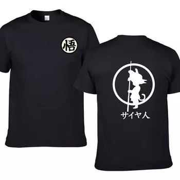 Мужская Женская Белая Футболка Аниме Dragon Ball 3D Принт Графическая Футболка Хлопковые Топы M