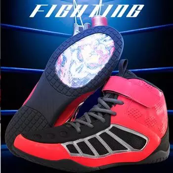 Мужская/женская боксерская борцовская обувь для подростков, легкая противоскользящая обувь для тренировок, боевая обувь, мотоциклетные ботинки 36 синий