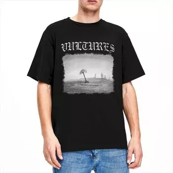 Мужская женская футболка Kanye West Vultures 1 Album Merch Hip Hop Rap футболка одежда повседневная футболки для взрослых S чёрный