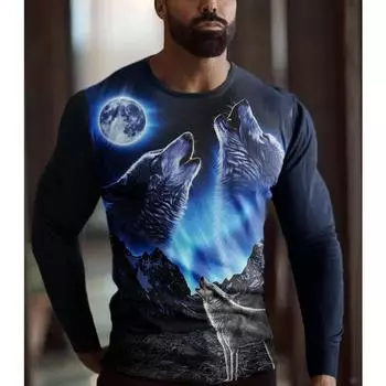 Мужская женская футболка, модная, новая, с изображением животных, льва, граффити, красочный принт, модные, с длинным рукавом, спортивные, 3D футболки S