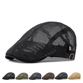 Мужская женская летняя дышащая кепка с выемкой чёрный