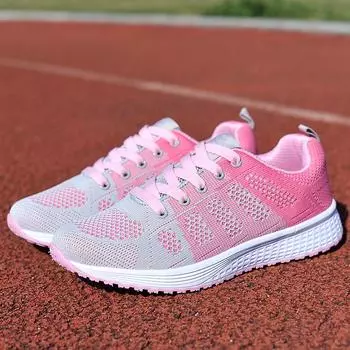 Мужская/женская обувь с сетчатым верхом, всесезонная, сетчатая, спортивная, беговая, трехцветная, размер 35-45 35 чёрный