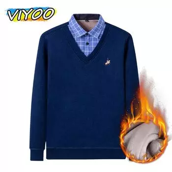 Мужская женская осенне-зимняя одежда для торжественных случаев Плюс бархатный трикотаж Трикотаж свитер с длинным рукавом Рубашки Топы Пуловеры для мужчин 4XL серый