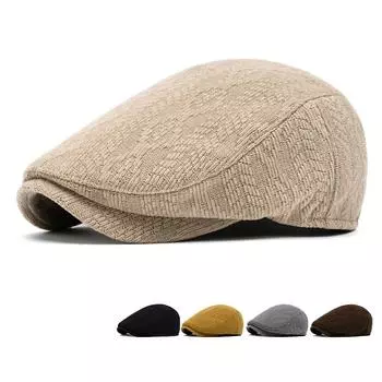 Мужская Женская Осенне-Зимняя Теплая Беретная Шапка Художника Шерстяная Вязаная Шапка Форвард Кепка Британская Кепка Газетчика серый