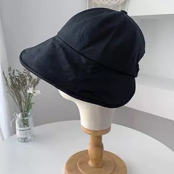 Мужская Женская Солнцезащитная Шляпа Однотонная Панама Весна Лето Регулируемая Уличная Пляжная Складная Солнцезащитная Шляпа One size чёрный