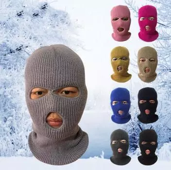 Мужская женская теплая шапка, велосипедная маска, забавный чехол для подголовника автомобиля с привидением, универсальная велосипедная кепка с тремя отверстиями, вязаная шапка с повязкой на голову, ветрозащитная маска