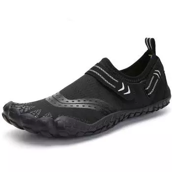 Мужская/женская уличная обувь для плавания с пятью пальцами, обувь для загула, резиновая пляжная обувь с мягкой подошвой для водных видов спорта 35 чёрный