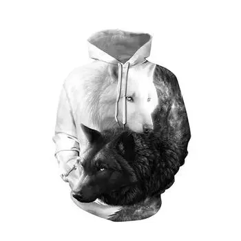 Мужская зимняя 3D-печать с длинным рукавом и капюшоном, блузка XXXXXL