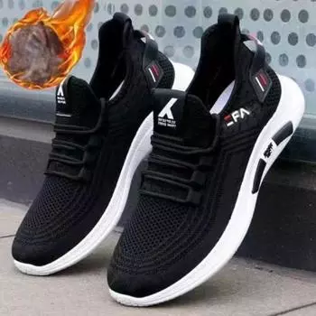 Мужская зимняя бархатная обувь из плотного хлопка, повседневная теплая обувь, кроссовки для бега 39