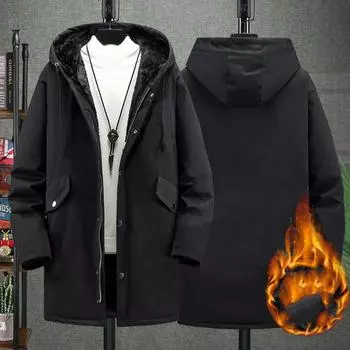 Мужская зимняя длинная парка для снега, утепленное пальто, теплая куртка на молнии 10XL