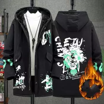 Мужская зимняя длинная парка для снега, утепленное пальто, теплая куртка на молнии 10XL