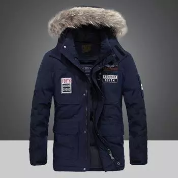 Мужская зимняя длинная пуховая куртка, легкая утолщенная парка, теплая куртка на молнии XS