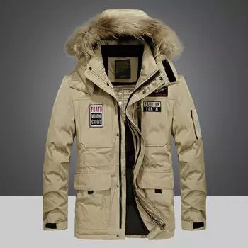 Мужская зимняя длинная пуховая куртка, легкая утолщенная парка, теплая куртка на молнии XXXXL