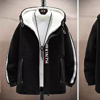 Мужская зимняя флисовая куртка-парка, мужская зимняя повседневная тактическая верхняя одежда, толстый теплый бомбер с капюшоном в стиле милитари, мужская куртка