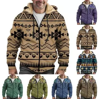 Мужская зимняя флисовая толстовка с капюшоном на молнии с накладным карманом, повседневная куртка L армия зеленый