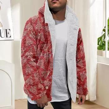 Мужская зимняя флисовая толстовка с капюшоном на молнии с накладным карманом, повседневная куртка M белый