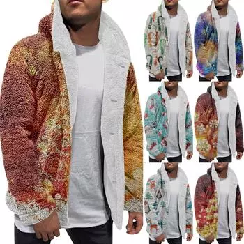 Мужская зимняя флисовая толстовка с капюшоном на молнии с накладным карманом, повседневная куртка XXXXL жёлтый