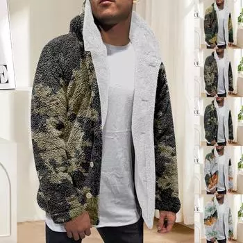 Мужская зимняя флисовая толстовка с капюшоном на молнии с накладным карманом, повседневная куртка XXXL оранжевый