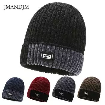 Мужская зимняя флисовая вязаная шапка Chenier Wool Ear Protector Young Boys Ski Hat Thicked Thermal Pullover красный
