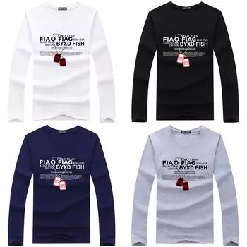 Мужская футболка из хлопка с длинным рукавом S