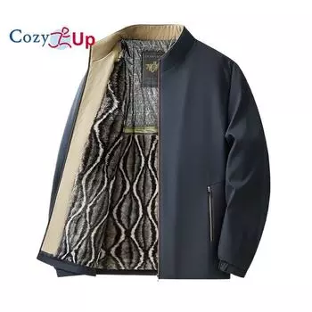 Мужская зимняя хлопковая куртка Cozy Up с флисовой подкладкой, застежкой-молнией и карманами на молнии, легкая рабочая куртка для дальнобойщиков, термобелье M чёрный