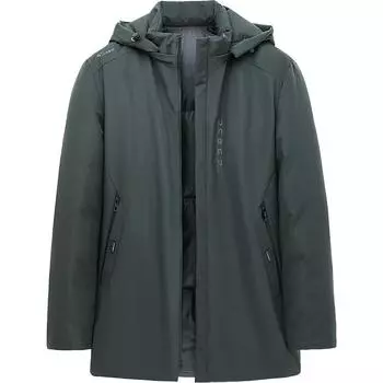 Мужская зимняя хлопковая куртка с капюшоном, мужская утолщенная теплая хлопковая куртка средней длины XL чёрный