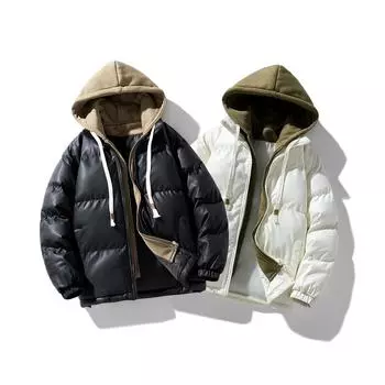Мужская зимняя куртка большого размера с утолщенным пухом, теплая свободная одежда, короткая повседневная куртка на молнии без стирки для активного отдыха 4XL