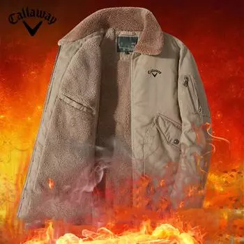 Мужская зимняя куртка Callaway из овечьей шерсти и хлопка, повседневное и толстое молодежное пальто, хлопковая куртка с шерстяным воротником и хлопковая куртка M