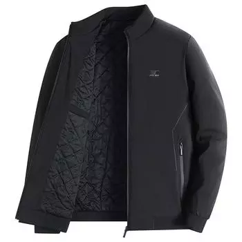 Мужская зимняя куртка для активного отдыха, теплая, плюс утолщенная вельветовая деловая куртка, короткая хлопковая куртка XXXXL чёрный