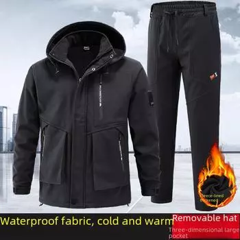 Мужская зимняя куртка для велоспорта и альпинизма — мягкая, утолщенная, ветрозащитная, водонепроницаемая и теплая для осени 190 серый