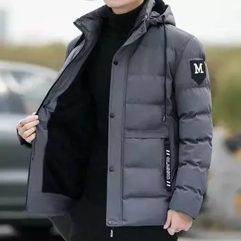 Мужская зимняя куртка и пальто, хлопковое пальто, парка, мужская ветрозащитная толстая теплая мужская куртка S синий