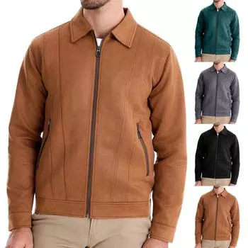 Мужская зимняя куртка-кардиган с длинным рукавом и лацканами, мужское повседневное модное пальто, топы M