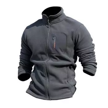 Мужская зимняя куртка на молнии со стоячим воротником, свободная однотонная плюшевая куртка, большой размер кардигана 4XL