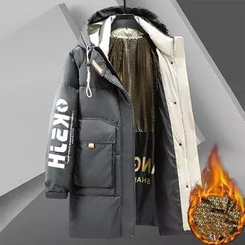 Мужская зимняя куртка-парка большого размера с капюшоном, теплая зимняя утепленная куртка для защиты от снега и ветра 11XL