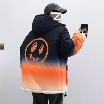 Мужская зимняя куртка-пуховик из утепленного хлопка, обычная верхняя одежда с капюшоном, повседневная куртка, теплые пуховики на молнии M