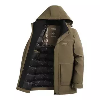 Мужская зимняя куртка-пуховик, новая мужская куртка-пуховик из белого утиного пуха, утолщенная, удобная, универсальная, повседневная куртка для мужчин M