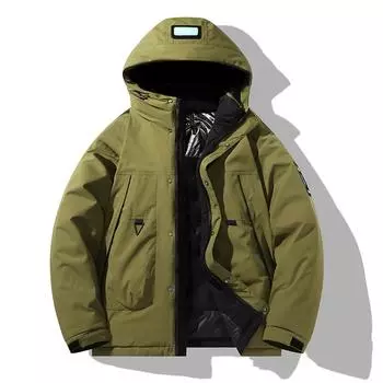 Мужская зимняя куртка-пуховик с капюшоном большого размера высокого качества M