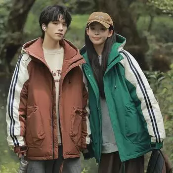 Мужская зимняя куртка-пуховик Velvet с капюшоном - молодежная всесезонная теплая спортивная одежда XXL кофейный