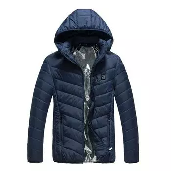 Мужская зимняя куртка с электроподогревом и постоянной температурой, хлопковая, с возможностью зарядки через USB, согревающая куртка для всего тела, теплая, из хлопка S