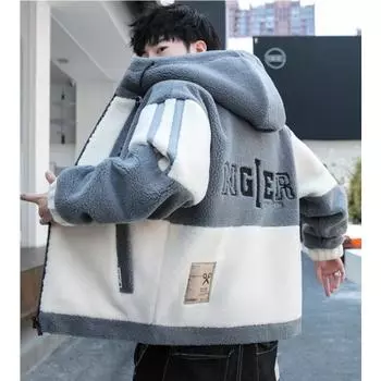 Мужская зимняя куртка с длинным рукавом и капюшоном, теплая плюшевая куртка на молнии, свободная повседневная куртка 8XL