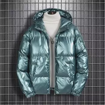 Мужская зимняя куртка с капюшоном из блестящего хлопка S-5XL, большой размер, рабочая одежда с пуховым утеплением M