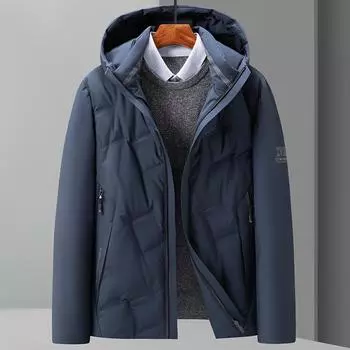 Мужская зимняя куртка с капюшоном, теплая и холодная, утолщенная, для среднего возраста и молодежи, модный повседневный топ M