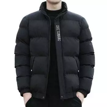 Мужская зимняя куртка с модным принтом, теплая, удобная, стильная, повседневная, дизайнерская, верхняя одежда, пальто, мужские аксессуары L чёрный